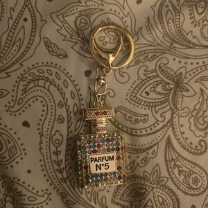 Gold Tone and Multicolor Parfum Key Holder